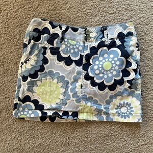Vintage y2k coquette blue floral mini skirt
